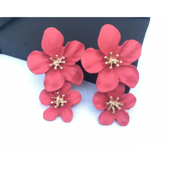 double flower earring