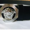 Versace Medusa Biggie Men's Black/Silver Leather Belt