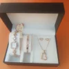 Rose Gold-Plated Watch and Heart Jewelry Set