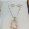 Rose Gold-Plated Watch and Heart Jewelry Set