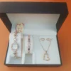 Rose Gold-Plated Watch and Heart Jewelry Set