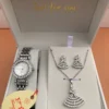 Elegant Silver Crystal Watch & Jewelry Gift Set for Women