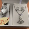Elegant Silver Crystal Watch & Jewelry Gift Set for Women