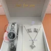 Premium Silver Crystal Watch & Star-Shaped Jewelry Gift Set for Women