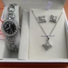 Premium Silver Crystal Watch & Star-Shaped Jewelry Gift Set for Women