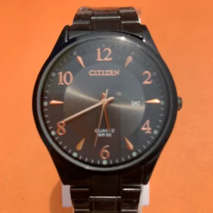 Men's Analog Watch (Black Dial with Copper Accents)