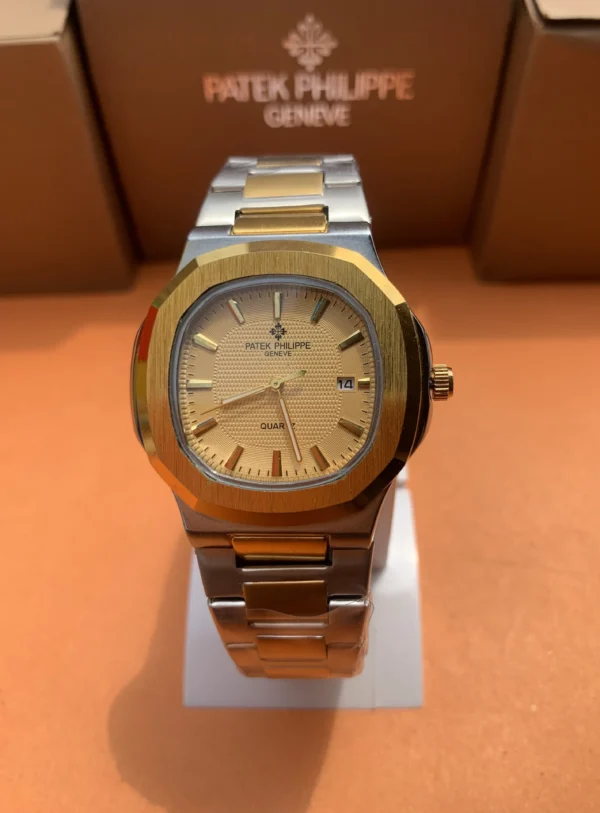 PP Nautilus Two-Tone Gold & Silver Quartz Watch
