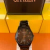 Men's Analog Watch (Black Dial with Copper Accents)