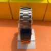 Men's Analog Watch – Golden Dial with Silver Stainless Steel Strap