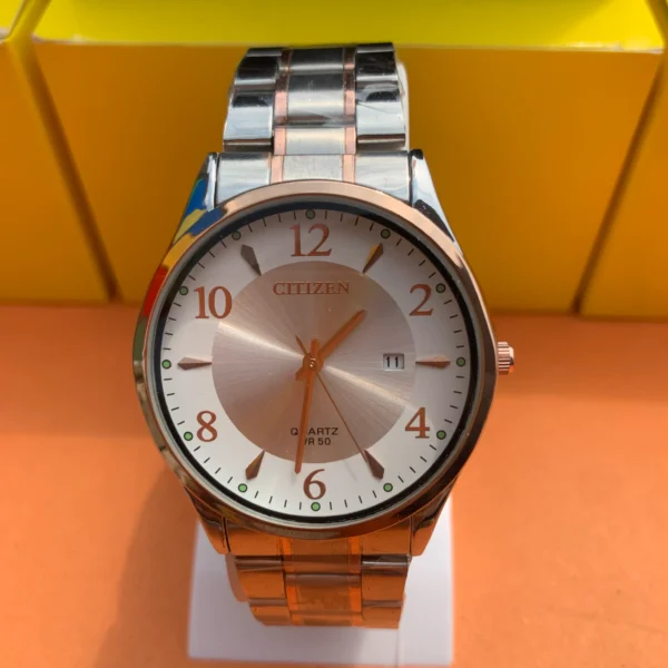 Men's Quartz Analog Watch -  Silver-Rose Two-Tone