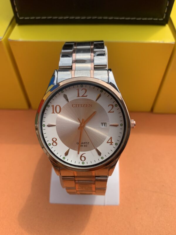 Men's Quartz Analog Watch -  Silver-Rose Two-Tone