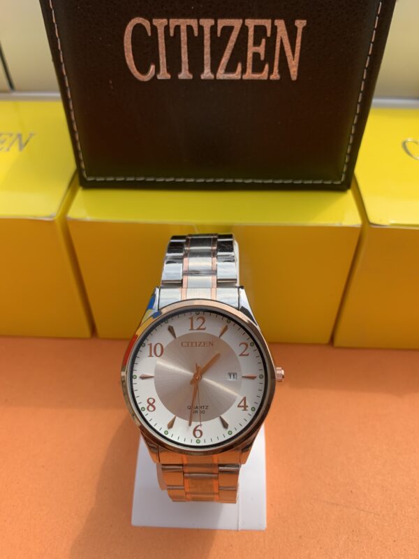 Men's Quartz Analog Watch -  Silver-Rose Two-Tone