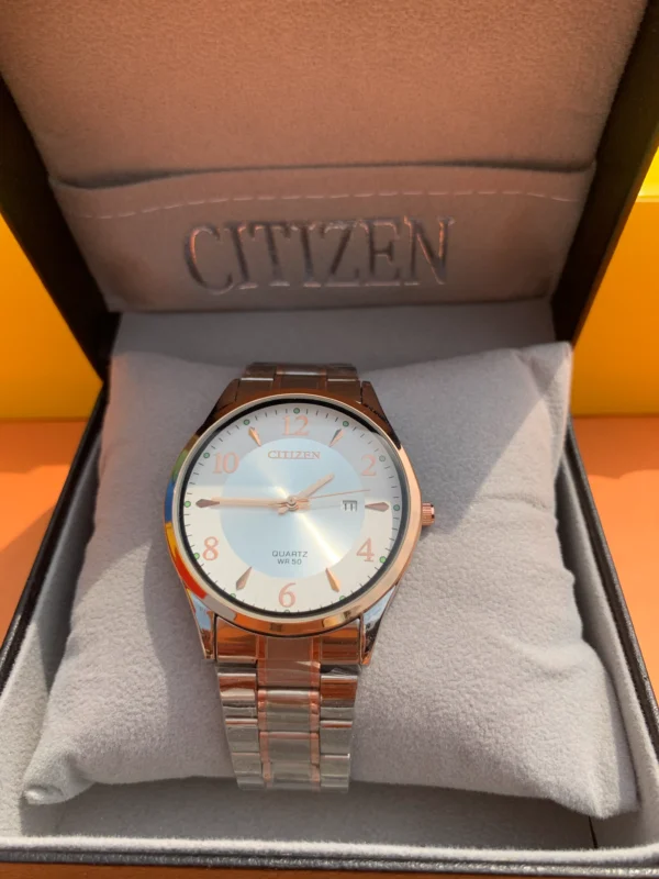 Men's Quartz Analog Watch -  Silver-Rose Two-Tone