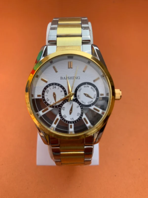 Men's Luxury Wrist Watch – Gold & Silver Two-Tone
