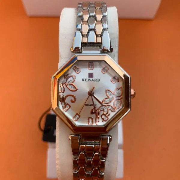 Elegant Floral Dial Women's Hexagon Watch