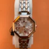 Elegant Floral Dial Women's Hexagon Watch