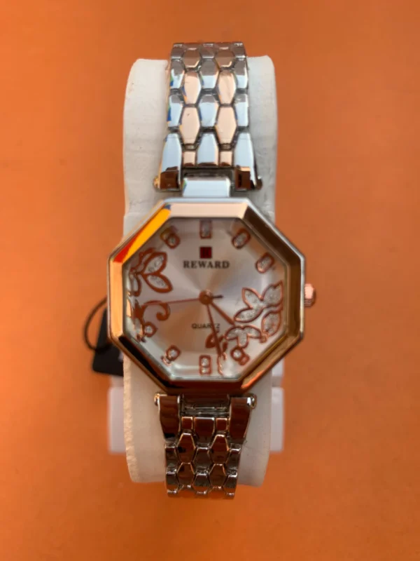Elegant Floral Dial Women's Hexagon Watch