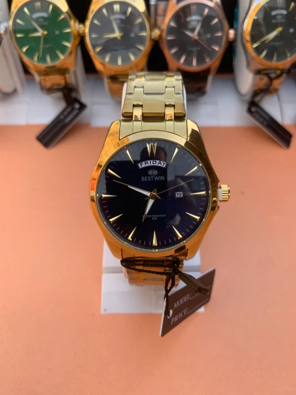 Classic Day-Date Metal Bracelet Watch – 9 Vibrant Dial & Case Combinations