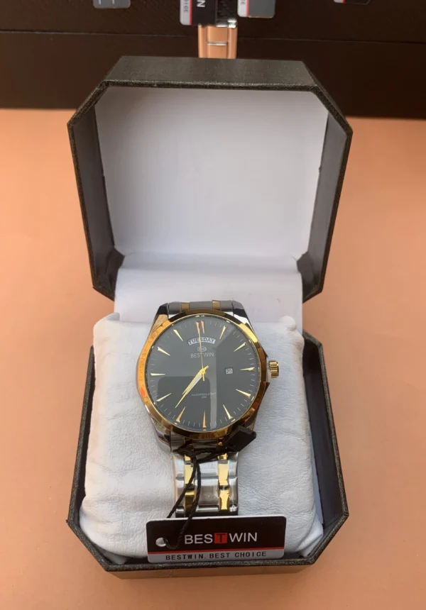 Classic Day-Date Metal Bracelet Watch – 9 Vibrant Dial & Case Combinations