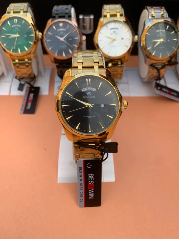 Classic Day-Date Metal Bracelet Watch – 9 Vibrant Dial & Case Combinations