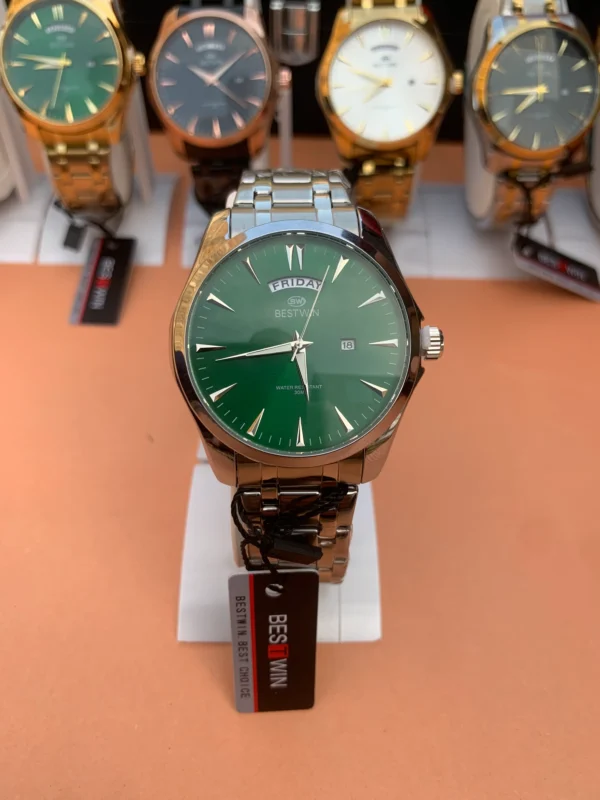 Classic Day-Date Metal Bracelet Watch – 9 Vibrant Dial & Case Combinations