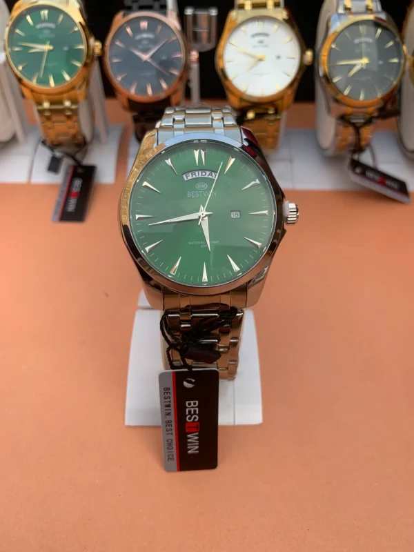 Classic Day-Date Metal Bracelet Watch – 9 Vibrant Dial & Case Combinations