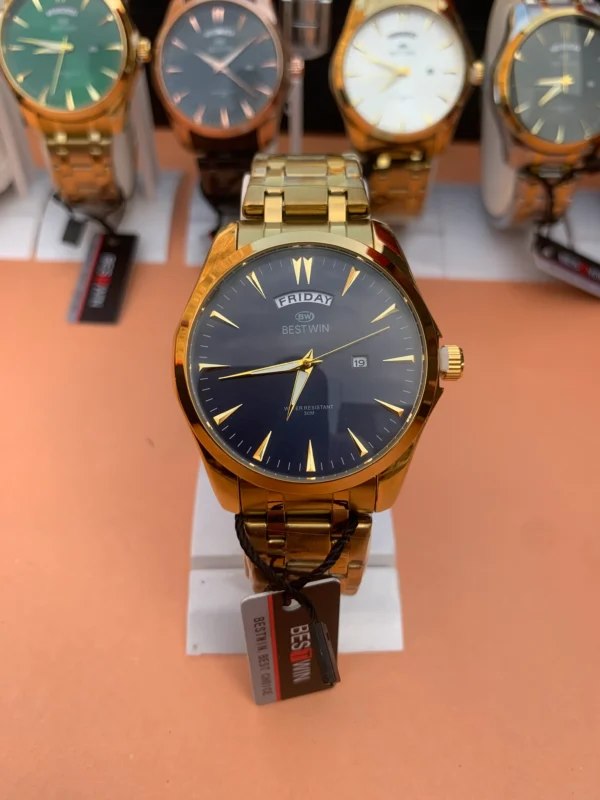 Classic Day-Date Metal Bracelet Watch – 9 Vibrant Dial & Case Combinations