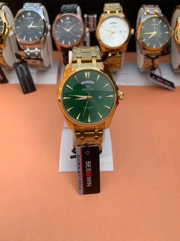 Classic Day-Date Metal Bracelet Watch – 9 Vibrant Dial & Case Combinations