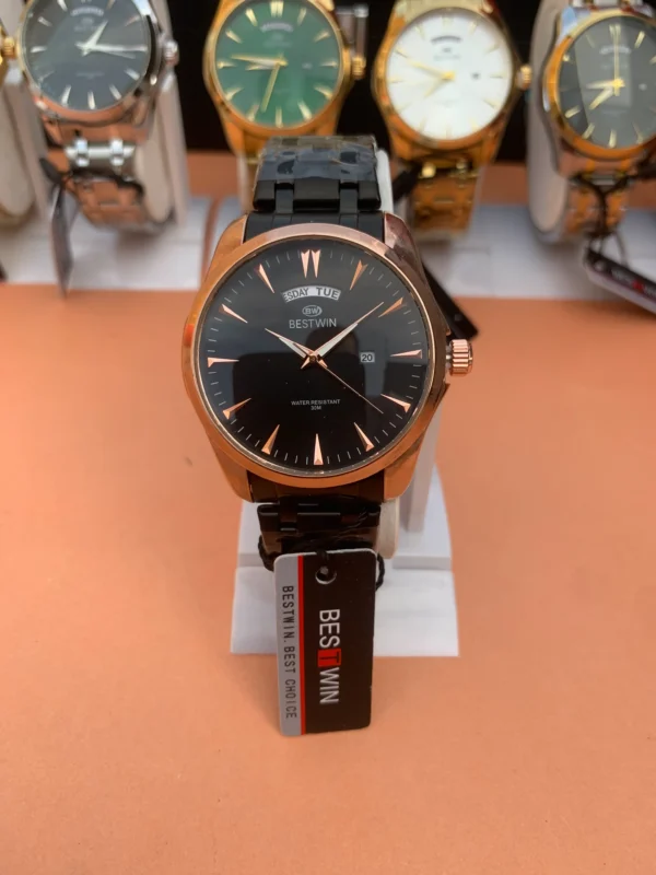 Classic Day-Date Metal Bracelet Watch – 9 Vibrant Dial & Case Combinations