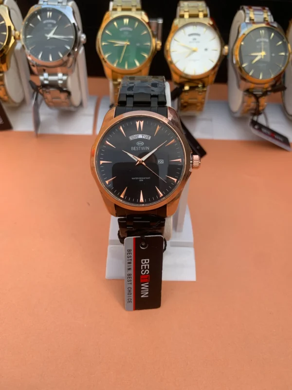 Classic Day-Date Metal Bracelet Watch – 9 Vibrant Dial & Case Combinations