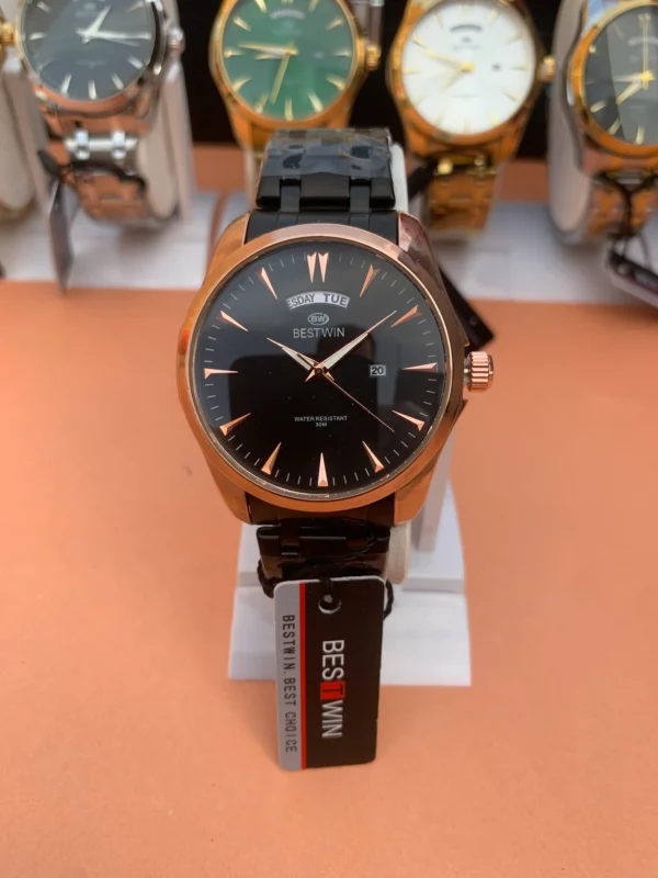 Classic Day-Date Metal Bracelet Watch – 9 Vibrant Dial & Case Combinations
