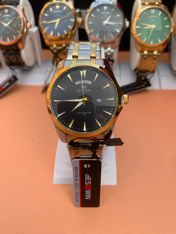 Classic Day-Date Metal Bracelet Watch – 9 Vibrant Dial & Case Combinations