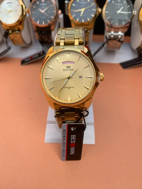 Classic Day-Date Metal Bracelet Watch – 9 Vibrant Dial & Case Combinations