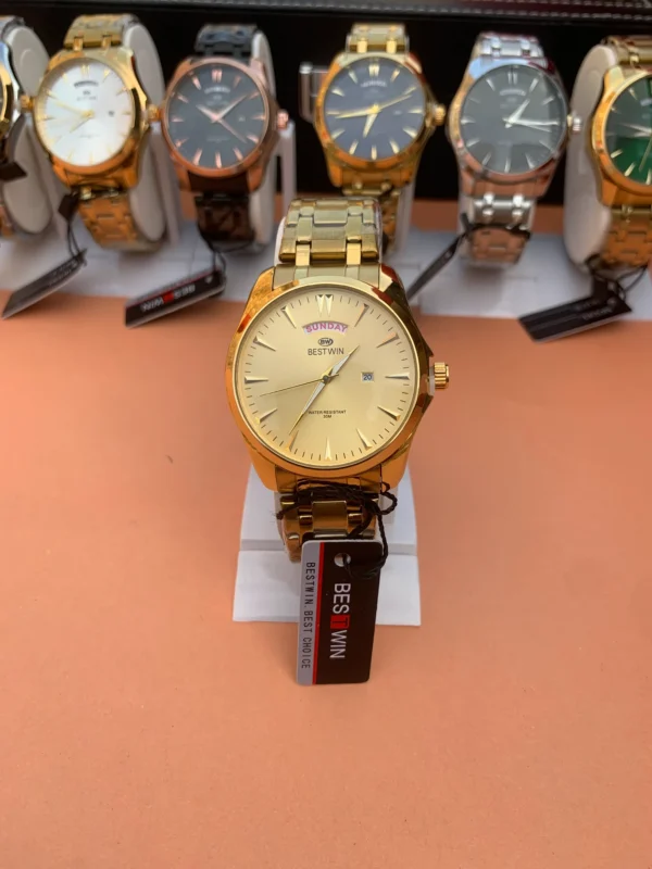 Classic Day-Date Metal Bracelet Watch – 9 Vibrant Dial & Case Combinations