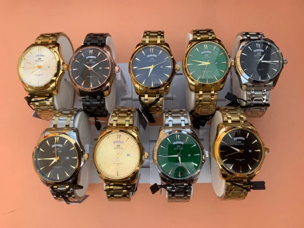 Classic Day-Date Metal Bracelet Watch – 9 Vibrant Dial & Case Combinations