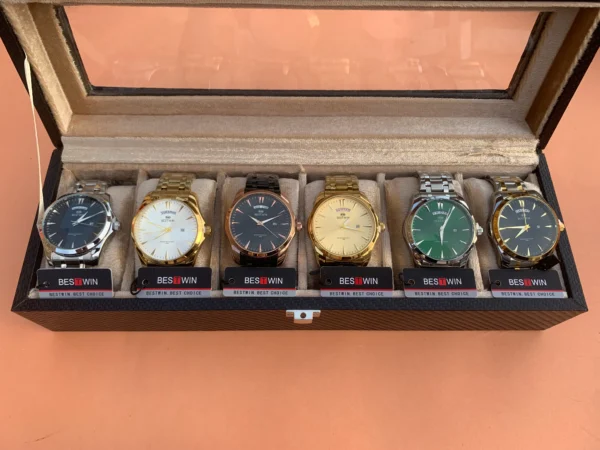 Classic Day-Date Metal Bracelet Watch – 9 Vibrant Dial & Case Combinations