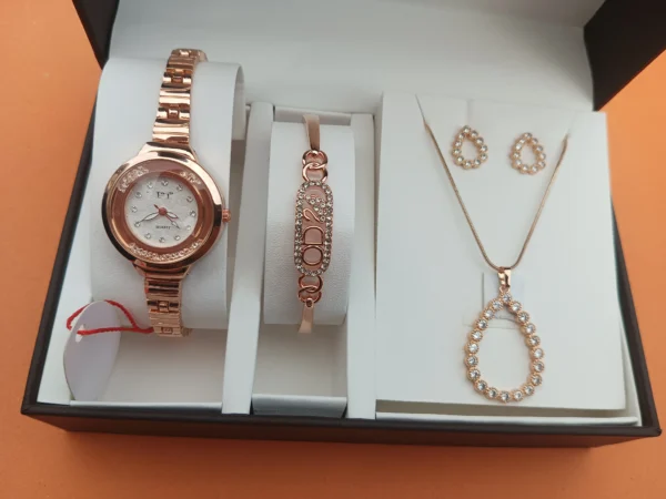 Rosegold Women’s Jewelry & Watch Gift Set