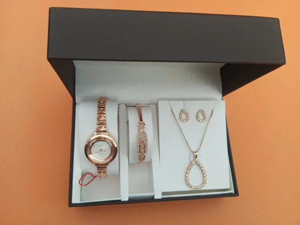 Rosegold Women’s Jewelry & Watch Gift Set