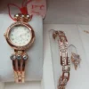 Rosegold Heart Jewelry & Watch Gift Set for Women