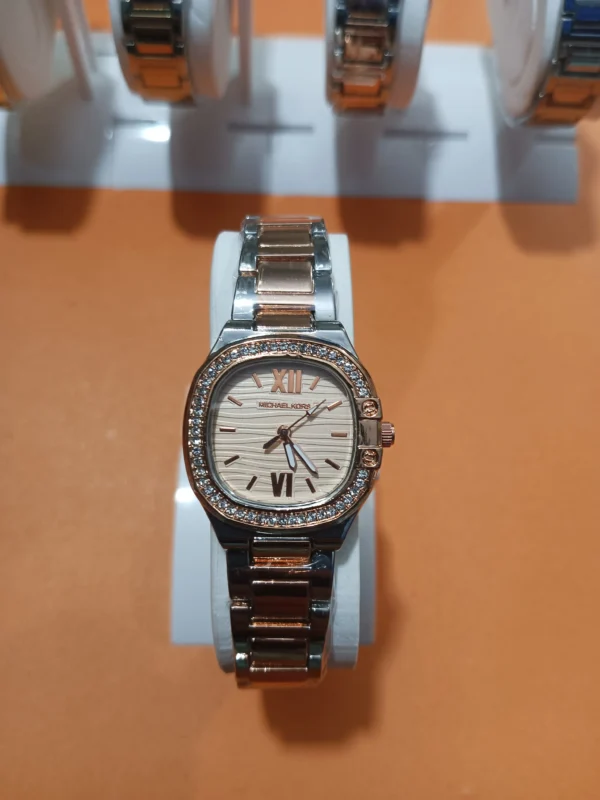 MK Two-Tone Watch with Rose Gold Dial