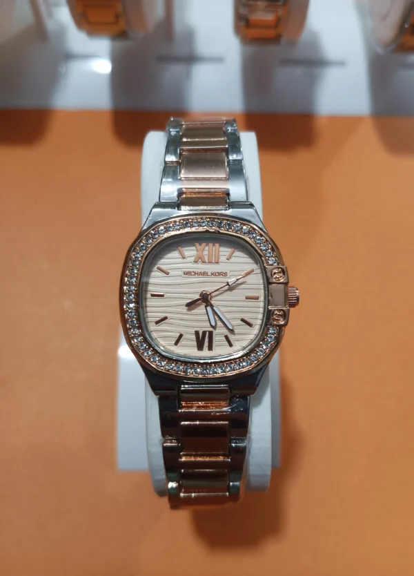 MK Two-Tone Watch with Rose Gold Dial