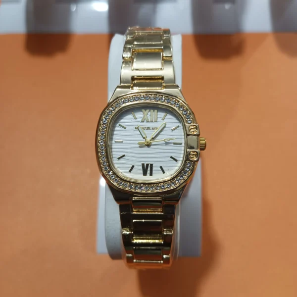 MK Gold-Tone Stainless Steel Watch (White Dial)