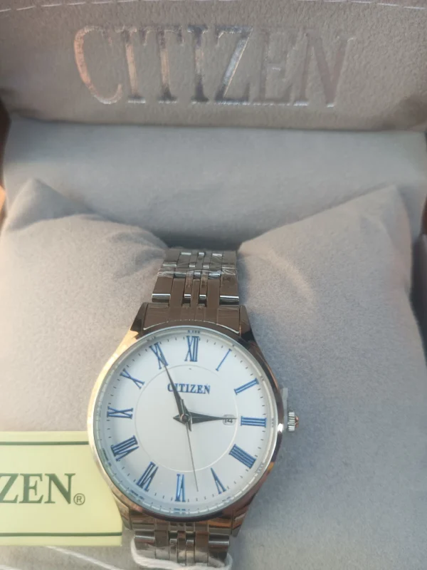 Classic Watch with Blue Roman Numerals