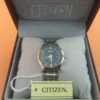 Two-Tone Stainless Steel Watch with Black Dial