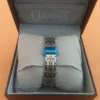 Two-Tone Stainless Steel Watch with Black Dial