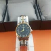 Two-Tone Stainless Steel Watch with Black Dial