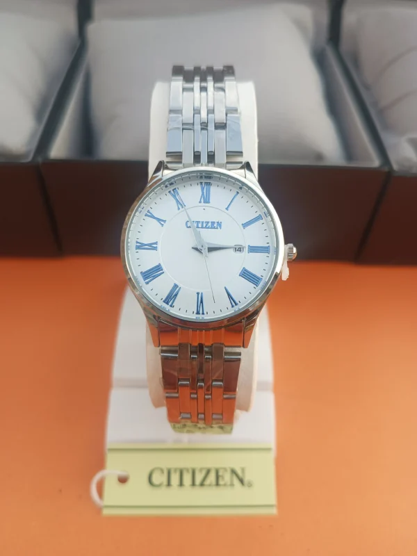 Classic Watch with Blue Roman Numerals
