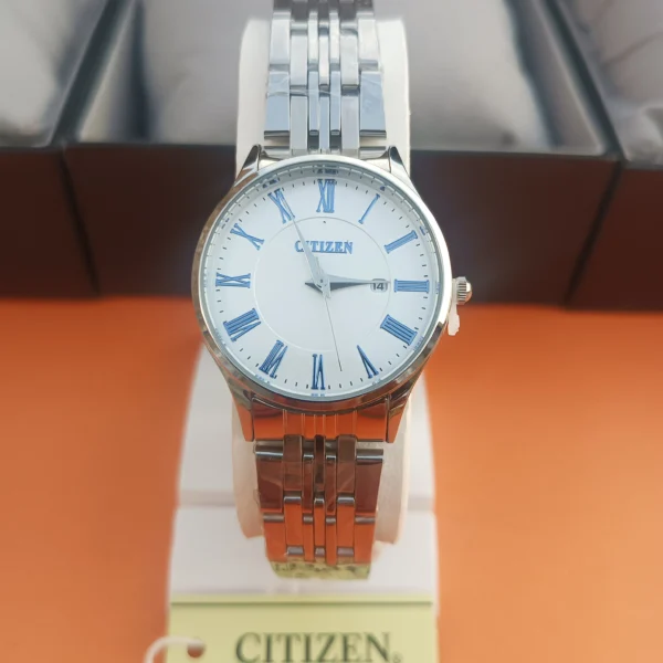 Classic Watch with Blue Roman Numerals