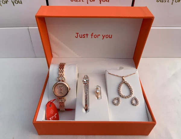 Royal Rose Gold Teardrop Gift Set – 4-in-1 Elegant Combo