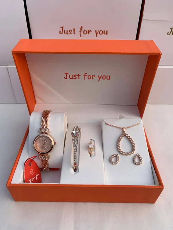 Royal Rose Gold Teardrop Gift Set – 4-in-1 Elegant Combo